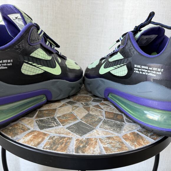 Nike Air Max 270 React CT1617-001 Black Green Purple Size 13 - Picture 9 of 16